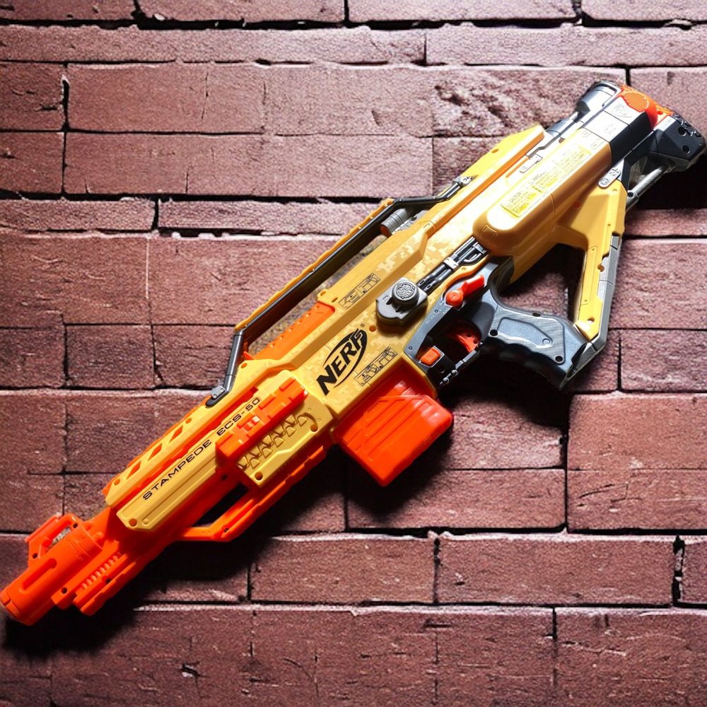 Nerf Stampede ECS-50 N Strike Automatic Blaster Shield 8 darts + clip